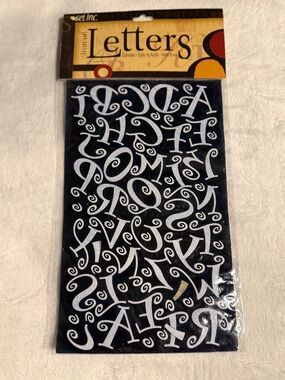 Blue Paisley Flock Iron-on Letters 1 1/2"